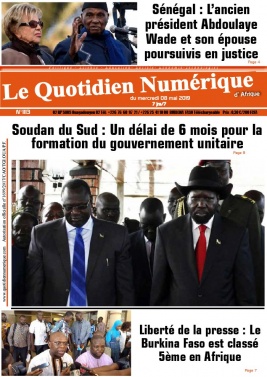 Quotidien Numérique d'Afrique N°1113 du 08 mai 2019 à télécharger sur iPad