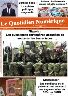 Quotidien Numérique d'Afrique N°1112 du 07 mai 2019 à télécharger sur iPad