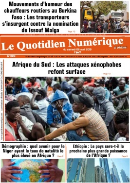 Quotidien Numérique d'Afrique N°1081 du 06 avril 2019 à télécharger sur iPad