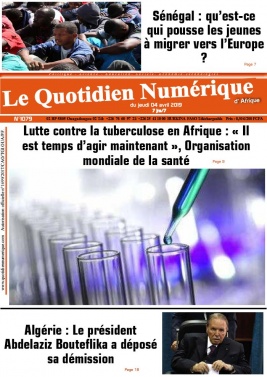 Quotidien Numérique d'Afrique N°1079 du 04 avril 2019 à télécharger sur iPad