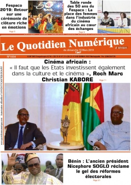 Quotidien Numérique d'Afrique N°1054 du 10 mars 2019 à télécharger sur iPad