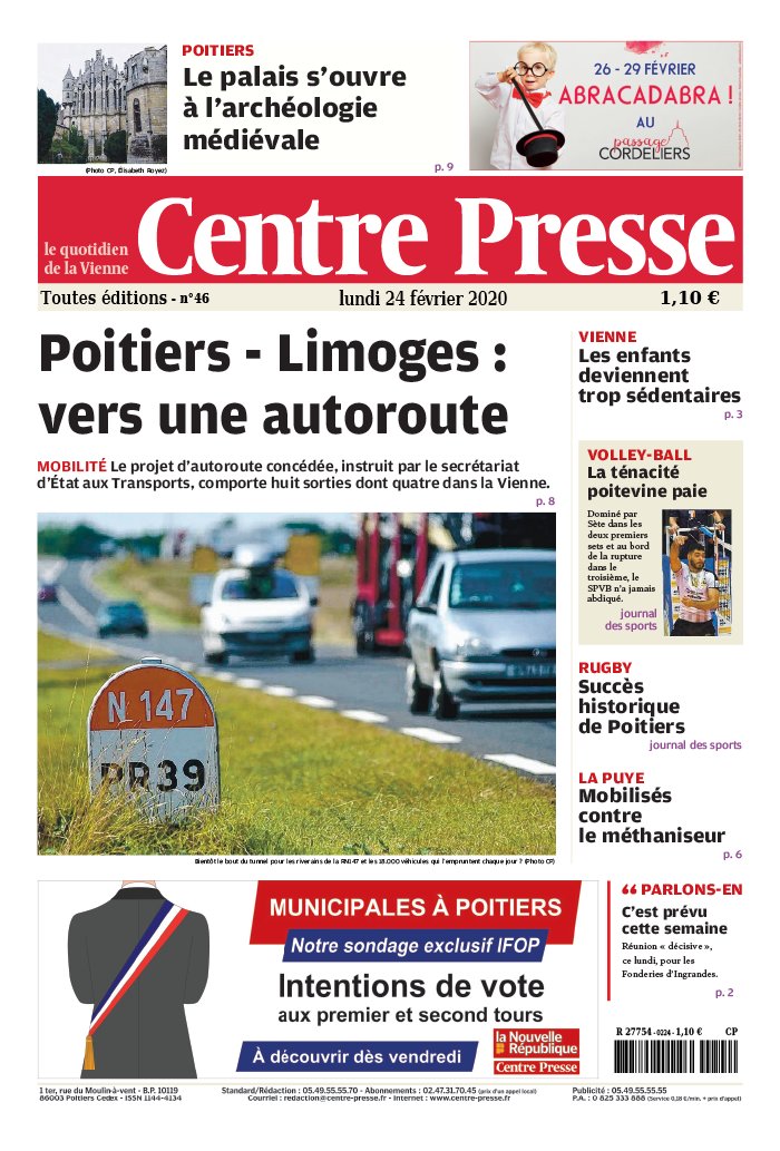 Centre Presse 24 février 2020 Abonnement Centre Presse Aveyron Pas Cher avec BOUQUET ePresse.fr