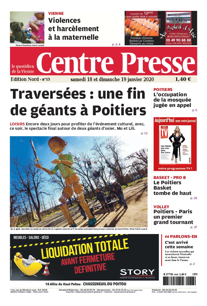 Centre Presse 18 janvier 2020 Abonnement Centre Presse Aveyron Pas Cher avec BOUQUET ePresse.fr