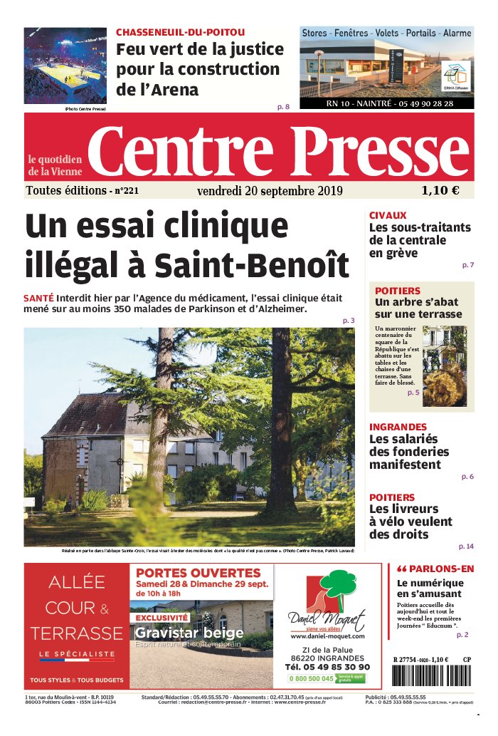 Centre Presse 20 septembre 2019 Abonnement Centre Presse Aveyron Pas Cher avec BOUQUET ePresse.fr