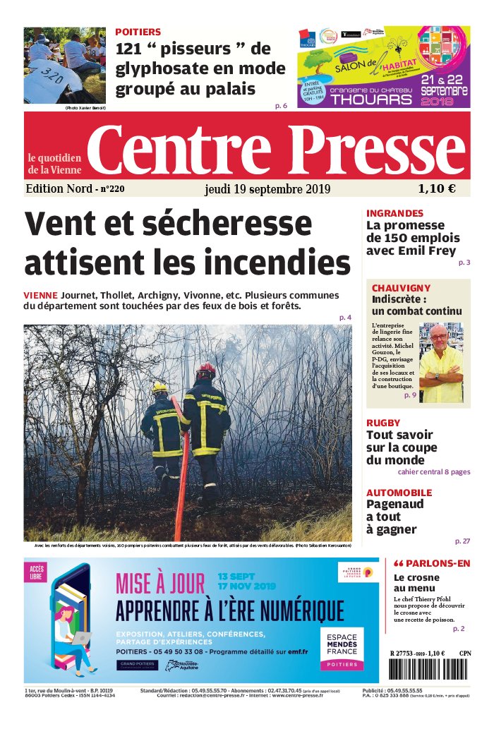 Centre Presse 19 septembre 2019 Abonnement Centre Presse Aveyron Pas Cher avec BOUQUET ePresse.fr