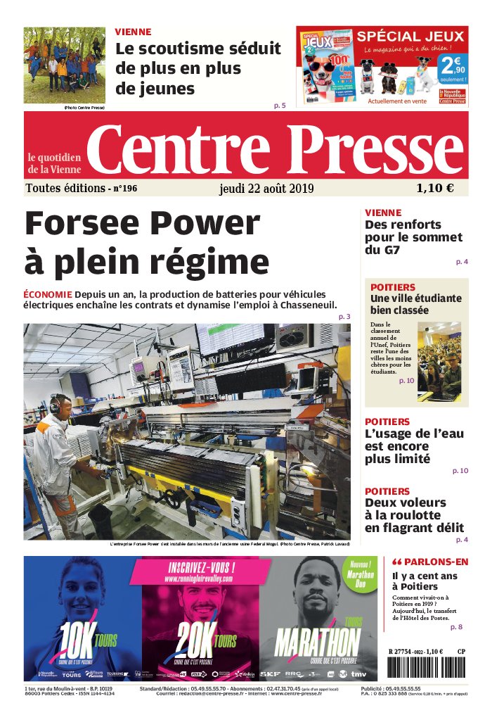Centre Presse 22 août 2019 Abonnement Centre Presse Aveyron Pas Cher avec BOUQUET ePresse.fr