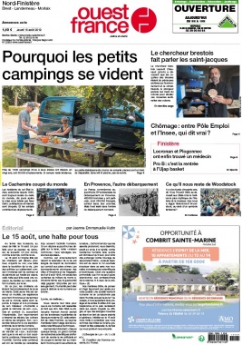 Ouest-France N°20190815 du 15 août 2019 à télécharger sur iPad