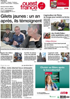 Ouest-France N°20191112 du 12 novembre 2019 à télécharger sur iPad
