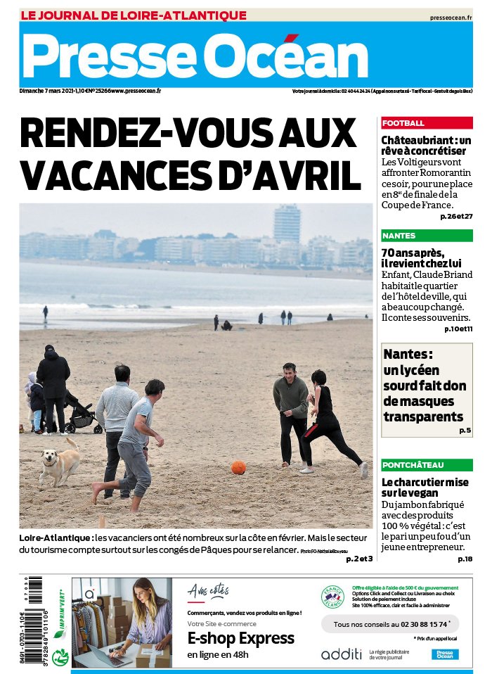 Presse Océan 07 mars 2021 Presse Océan - Nantes Nord du 07 mars 2021