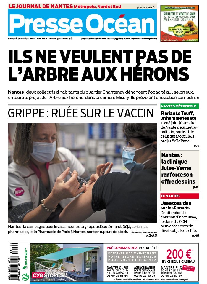 Presse Océan 16 octobre 2020 Presse Océan N°20201016 du 16 octobre 2020 à télécharger sur iPad