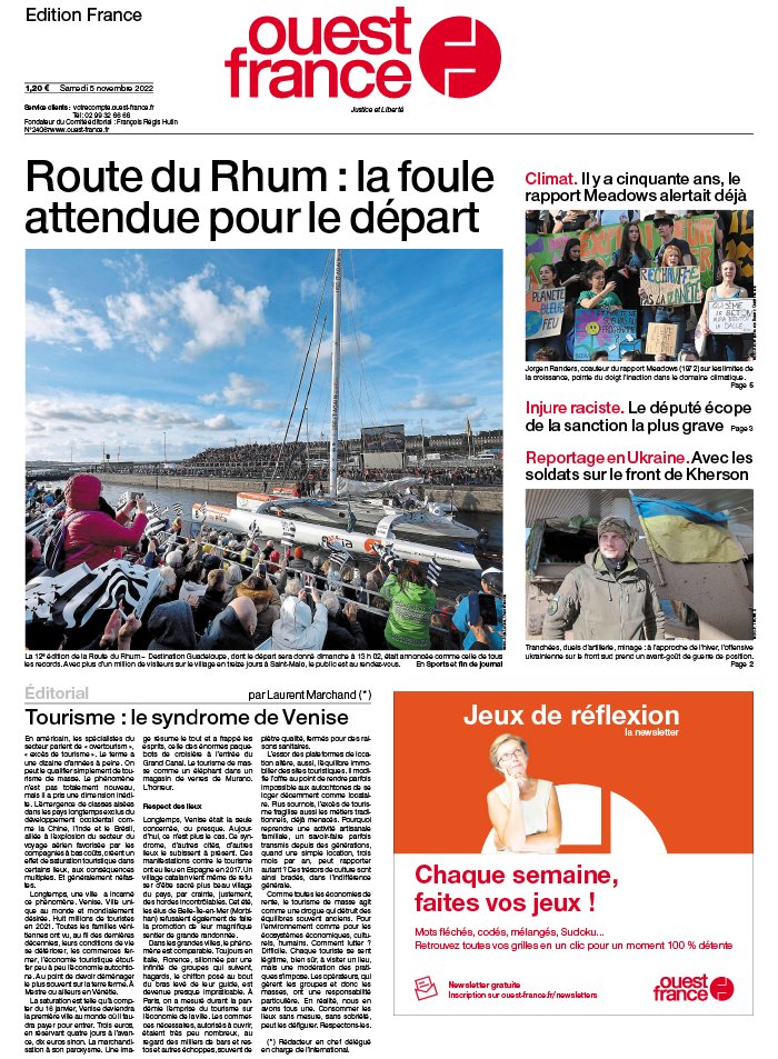 OuestFrance édition France N°20221105 du 05 novembre 2022 à