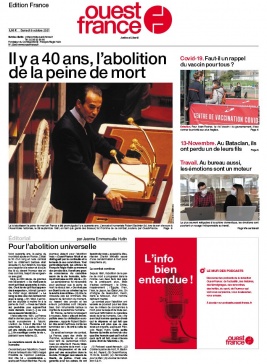 Ouest-France édition France N°20211009 du 09 octobre 2021 à télécharger sur iPad