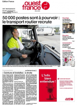 Ouest-France édition France N°20210928 du 28 septembre 2021 à télécharger sur iPad