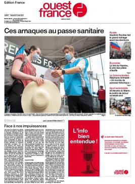 Ouest-France édition France N°20210821 du 21 août 2021 à télécharger sur iPad