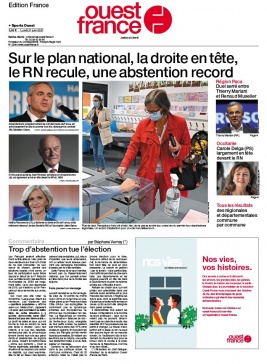 Ouest-France édition France N°20210621 du 21 juin 2021 à télécharger sur iPad