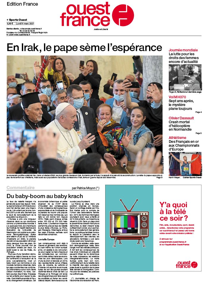 Ouest-France édition France 08 mars 2021 Ouest-France édition France du 08 mars 2021