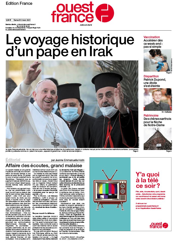 Ouest-France édition France 06 mars 2021 Ouest-France édition France du 06 mars 2021
