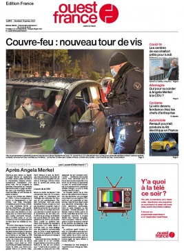 Ouest-France édition France N°20210115 du 15 janvier 2021 à télécharger sur iPad