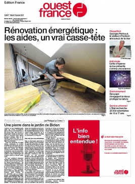 Ouest-France édition France N°20210112 du 12 janvier 2021 à télécharger sur iPad