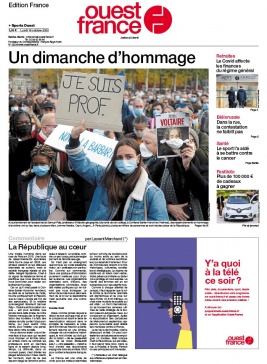 Ouest-France édition France N°20201019 du 19 octobre 2020 à télécharger sur iPad