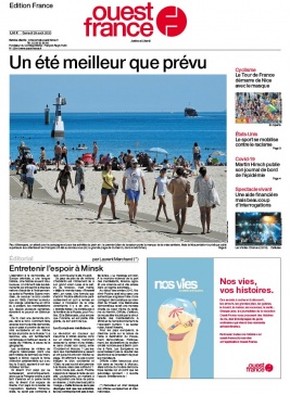 Ouest-France édition France N°20200829 du 29 août 2020 à télécharger sur iPad