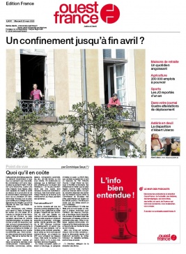 Ouest-France édition France N°20200325 du 25 mars 2020 à télécharger sur iPad