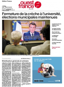 Ouest-France édition France N°20200313 du 13 mars 2020 à télécharger sur iPad