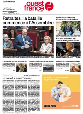 Ouest-France édition France N°20200217 du 17 février 2020 à télécharger sur iPad