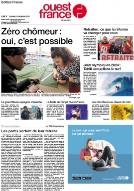 Ouest-France édition France N°20191213 du 13 décembre 2019 à télécharger sur iPad
