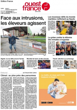 Ouest-France édition France N°20191207 du 07 décembre 2019 à télécharger sur iPad