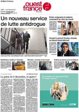 Ouest-France édition France N°20191202 du 02 décembre 2019 à télécharger sur iPad