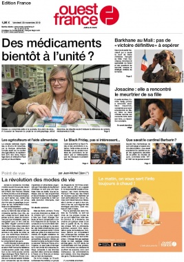 Ouest-France édition France N°20191129 du 29 novembre 2019 à télécharger sur iPad