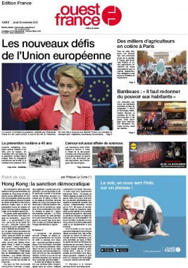 Ouest-France édition France N°20191128 du 28 novembre 2019 à télécharger sur iPad