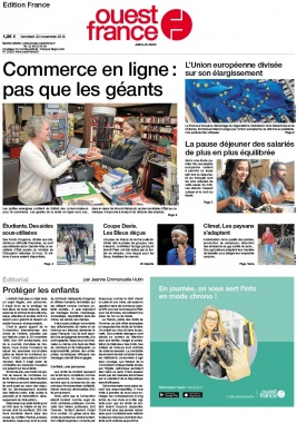 Ouest-France édition France N°20191122 du 22 novembre 2019 à télécharger sur iPad