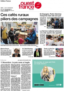 Ouest-France édition France N°20191111 du 11 novembre 2019 à télécharger sur iPad