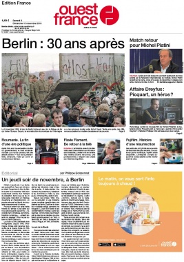 Ouest-France édition France N°20191109 du 09 novembre 2019 à télécharger sur iPad