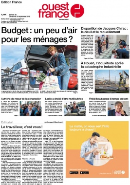 Ouest-France édition France N°20190928 du 28 septembre 2019 à télécharger sur iPad