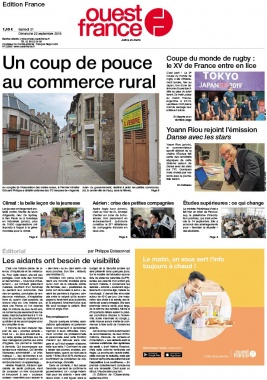 Ouest-France édition France N°20190921 du 21 septembre 2019 à télécharger sur iPad