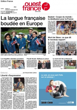 Ouest-France édition France N°20190914 du 14 septembre 2019 à télécharger sur iPad