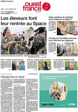 Ouest-France édition France N°20190910 du 10 septembre 2019 à télécharger sur iPad