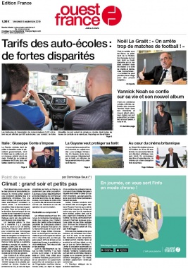 Ouest-France édition France N°20190906 du 06 septembre 2019 à télécharger sur iPad