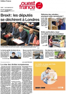 Ouest-France édition France N°20190905 du 05 septembre 2019 à télécharger sur iPad