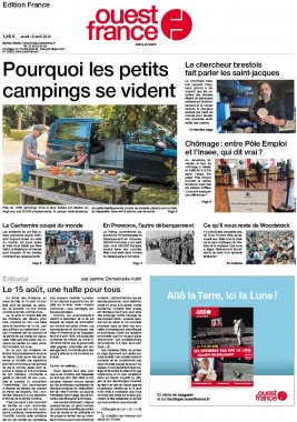 Ouest-France édition France N°20190815 du 15 août 2019 à télécharger sur iPad