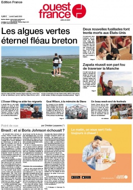 Ouest-France édition France N°20190805 du 05 août 2019 à télécharger sur iPad