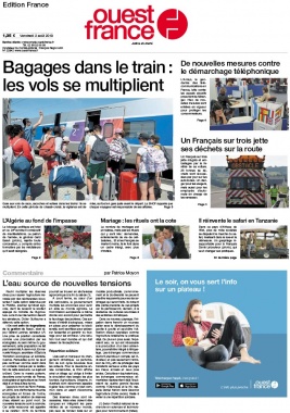 Ouest-France édition France N°20190802 du 02 août 2019 à télécharger sur iPad