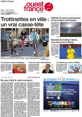 Ouest-France édition France N°20190621 du 21 juin 2019 à télécharger sur iPad