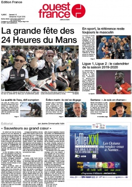 Ouest-France édition France N°20190616 du 16 juin 2019 à télécharger sur iPad