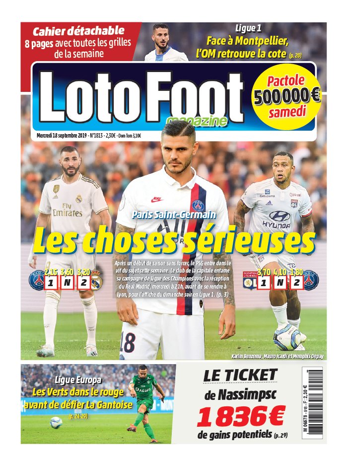 Loto Foot Magazine 18 septembre 2019 Abonnement Loto Foot Mag Pas Cher avec le BOUQUET ePresse.fr
