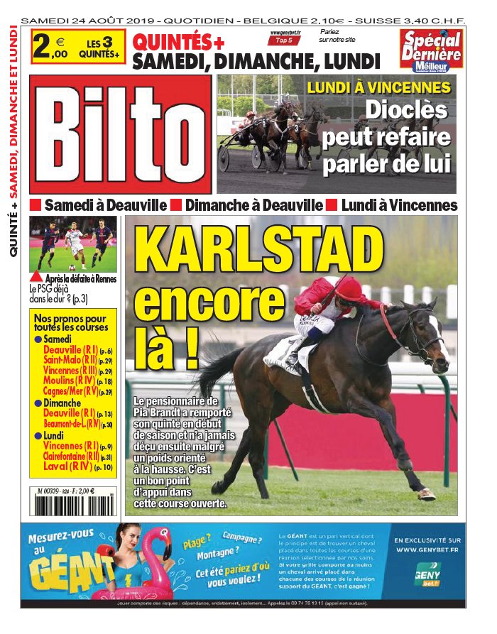 Bilto 24 août 2019 Abonnement Bilto Pas Cher avec le BOUQUET ePresse.fr