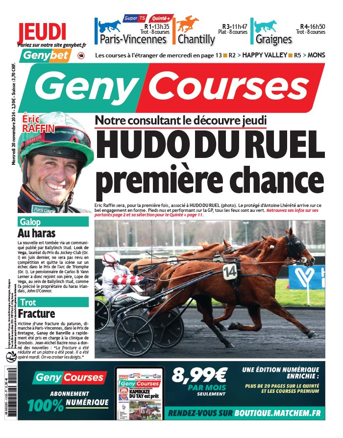 Geny Courses N°20241120 du 20 novembre 2024 à télécharger sur iPad